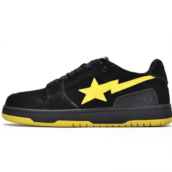 Bape Sk8 Sta Low Black Yellow Women Men Casual Shoes