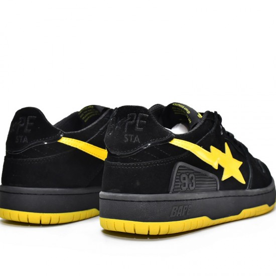 Bape Sk8 Sta Low Black Yellow Women Men Casual Shoes