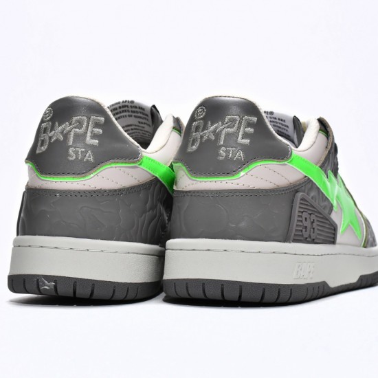 Bape Sk8 Sta Low Grey White Green Women Men Casual Shoes