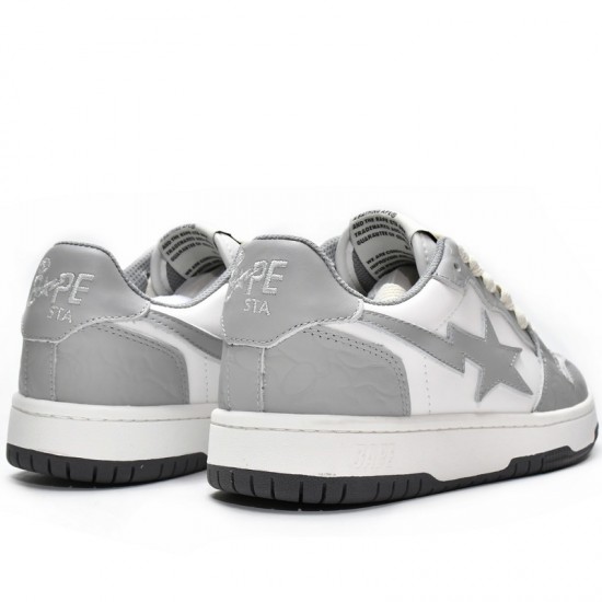 Bape Sk8 Sta Low Grey White Women Men Casual Shoes