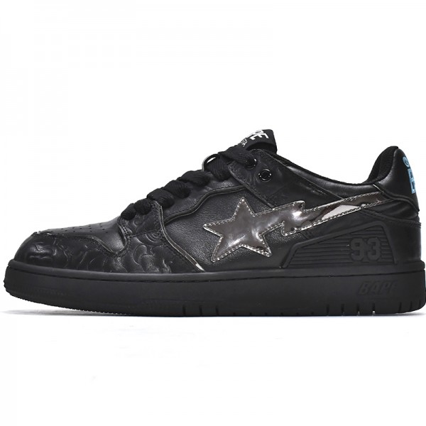 Bape Sk8 Sta Low Silver Black Women Men Casual Shoes