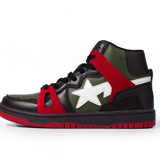 Bape Sta Sk8 High Army Green Black White Red Women Men Casual Shoes