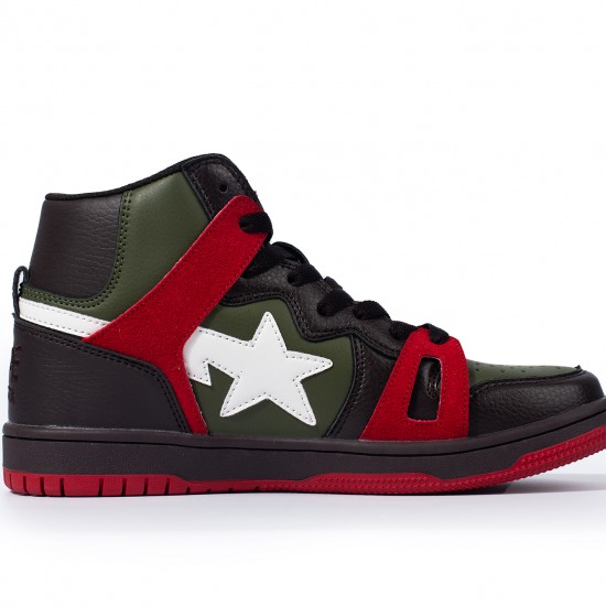 Bape Sta Sk8 High Army Green Black White Red Women Men Casual Shoes