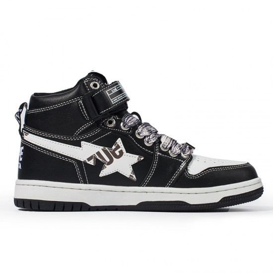 Bape Sta Sk8 High Black White Women Men Casual Shoes