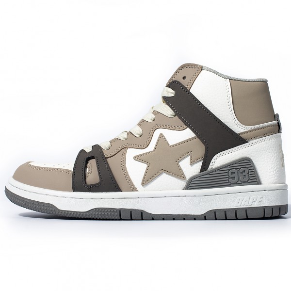 Bape Sta Sk8 High Brown White Black Women Men Casual Shoes