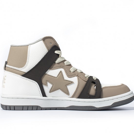 Bape Sta Sk8 High Brown White Black Women Men Casual Shoes