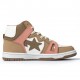 Bape Sta Sk8 High Brown White Women Men Casual Shoes