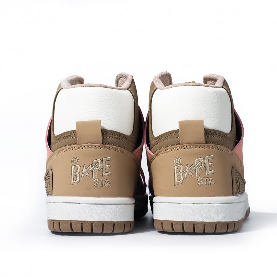 Bape Sta Sk8 High Brown White Women Men Casual Shoes