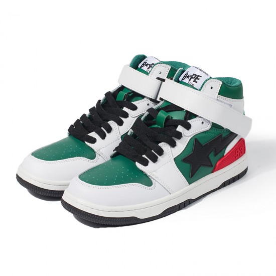 Bape Sta Sk8 High Green Red Black White Women Men Casual Shoes