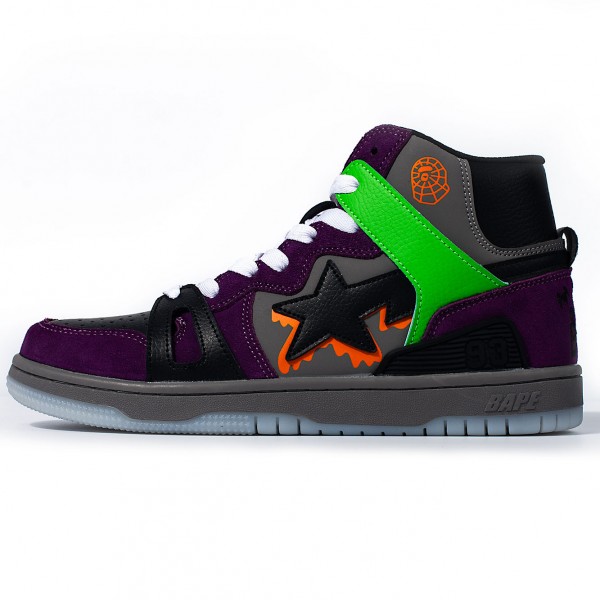 Bape Sta Sk8 High Purple Green Black Grey Women Men Casual Shoes