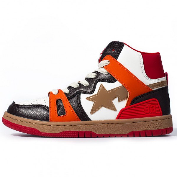 Bape Sta Sk8 High Red Brown Black White Women Men Casual Shoes