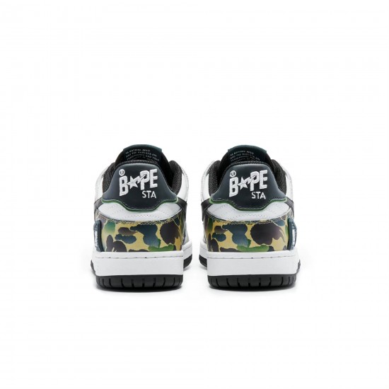 Bape Sta Sk8 Low Army Green White Black Women Men Casual Shoes