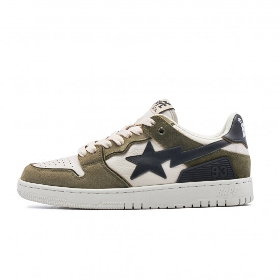 Bape Sta Sk8 Low Beige Black Army Green Women Men Casual Shoes