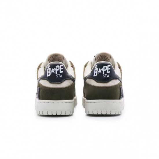 Bape Sta Sk8 Low Beige Black Army Green Women Men Casual Shoes