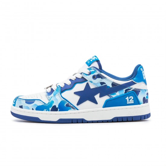 Bape Sta Sk8 Low Blue White Deep Blue Women Men Casual Shoes