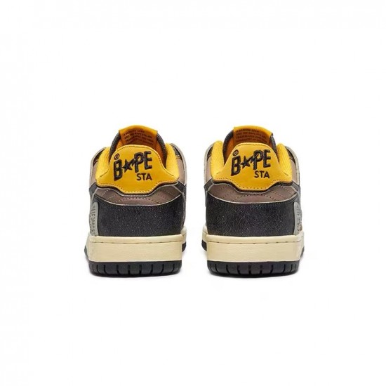 Bape Sta Sk8 Low Brown Black Yellow Women Men Casual Shoes