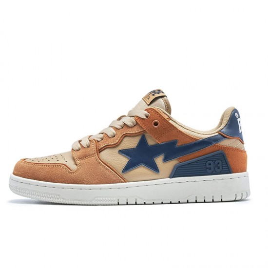 Bape Sta Sk8 Low Brown Blue Women Men Casual Shoes