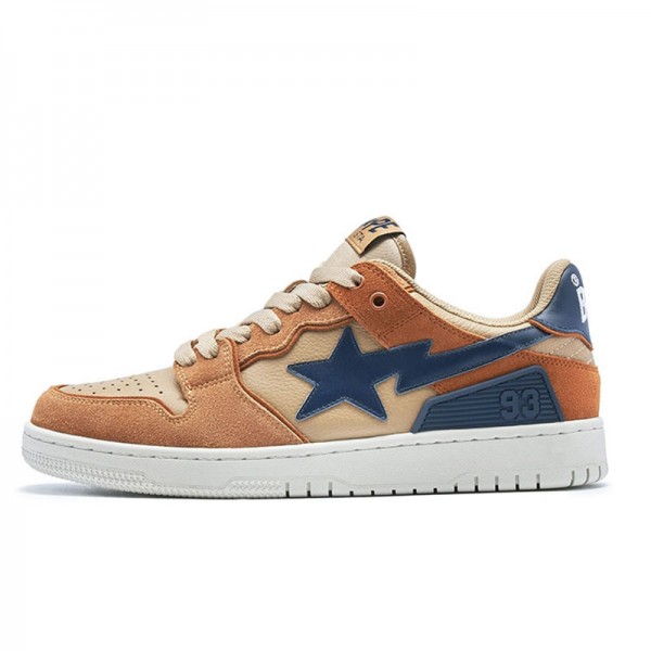 Bape Sta Sk8 Low Brown Blue Women Men Casual Shoes