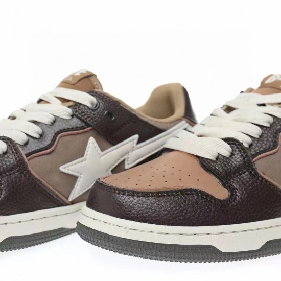 Bape Sta Sk8 Low Brown White Women Men Casual Shoes