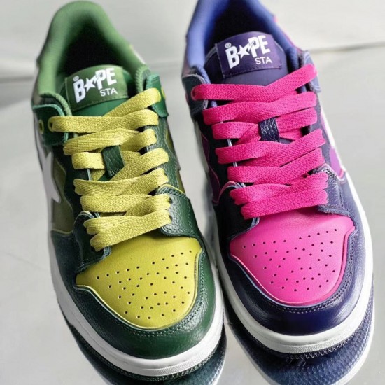 Bape Sta Sk8 Low Green Army Green White Women Men Casual Shoes