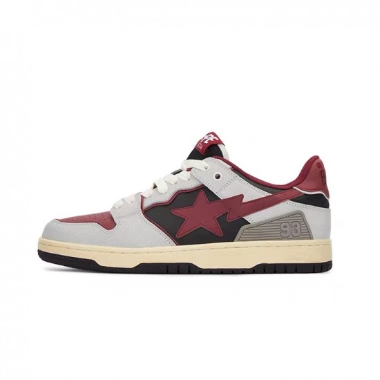 Bape Sta Sk8 Low Grey Black Win-red Women Men Casual Shoes