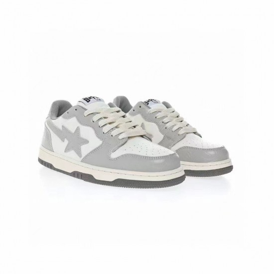 Bape Sta Sk8 Low Grey White Women Men Casual Shoes