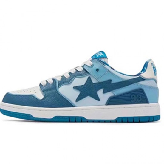 Bape Sta Sk8 Low Ltblue White Women Men Casual Shoes