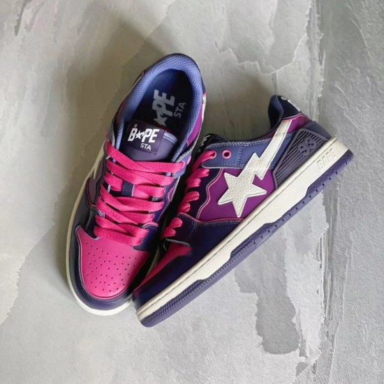 Bape Sta Sk8 Low Peach Purple White Deep Blue Women Men Casual Shoes