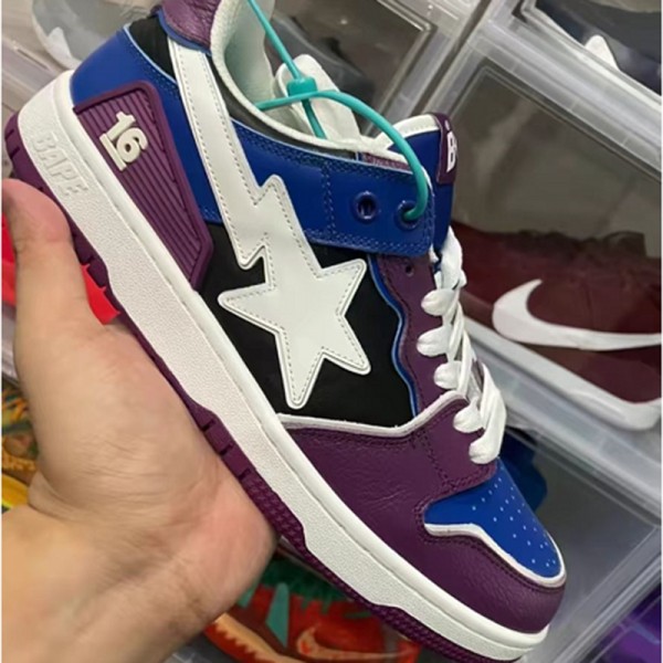 Bape Sta Sk8 Low Purple Blue White Women Men Casual Shoes