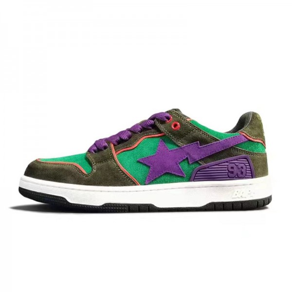 Bape Sta Sk8 Low Purple Green Army Green Women Men Casual Shoes