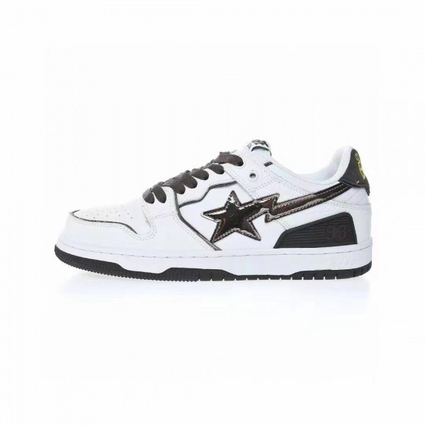 Bape Sta Sk8 Low White Black Women Men Casual Shoes