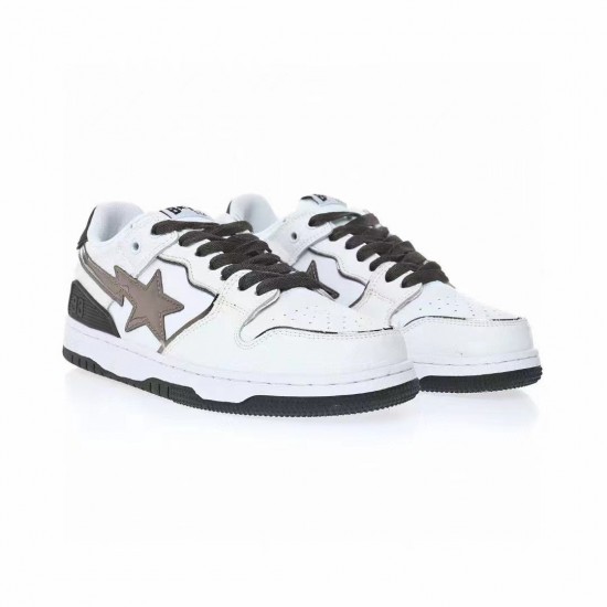 Bape Sta Sk8 Low White Black Women Men Casual Shoes