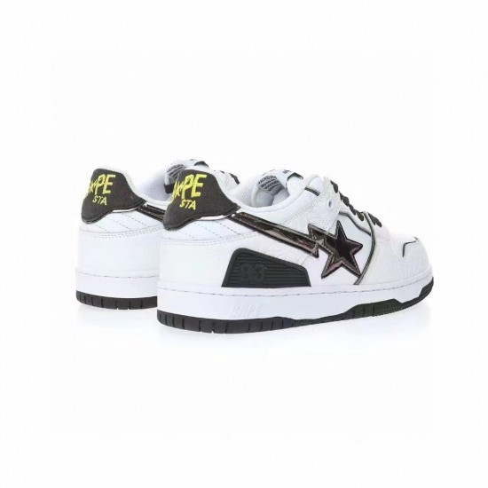 Bape Sta Sk8 Low White Black Women Men Casual Shoes