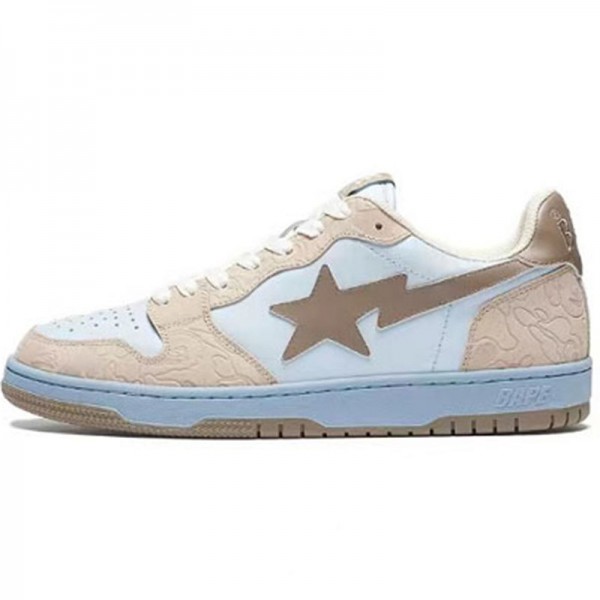 Bape Sta Sk8 Low White Brown Khaki Women Men Casual Shoes