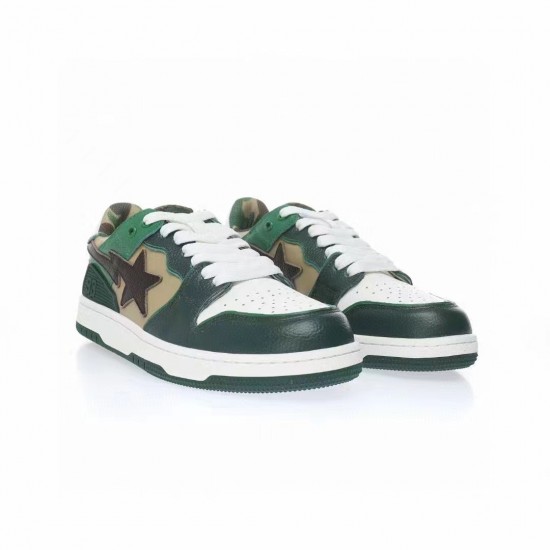 Bape Sta Sk8 Low White Green Brown Women Men Casual Shoes