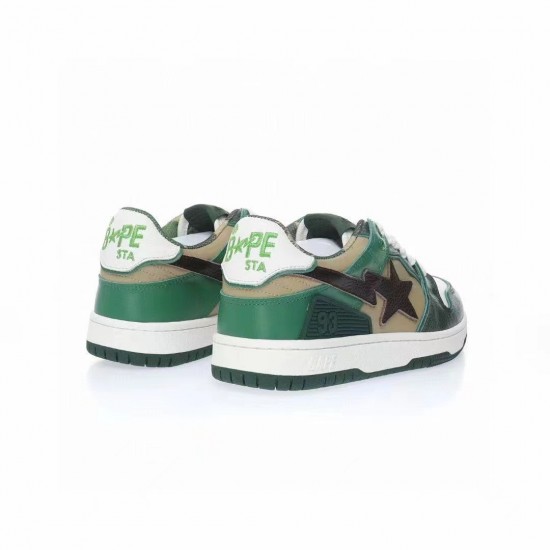 Bape Sta Sk8 Low White Green Brown Women Men Casual Shoes