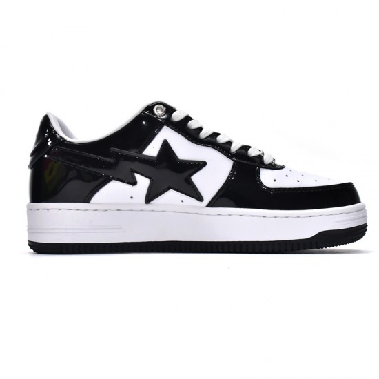 Bathing Ape Bape Sta Low Black White Women Men Casual Shoes