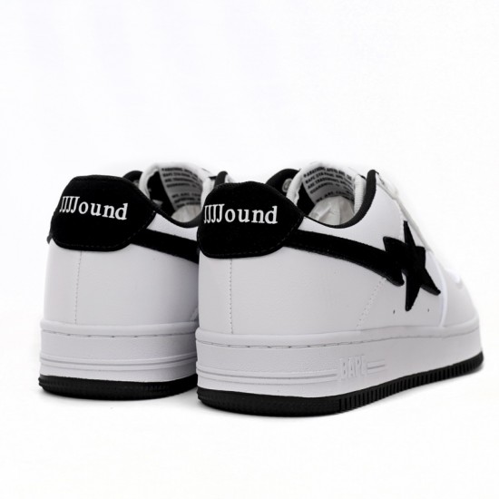 Bathing Ape Bape Sta Low White And Black Tick Women Men Casual Shoes