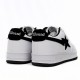 Bathing Ape Bape Sta Low White And Black Tick Women Men Casual Shoes