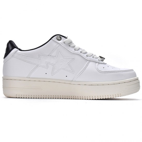 Bathing Ape Bape Sta Low White Black Women Men Casual Shoes