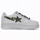 Bathing Ape Bape Sta Low White Green Camouflage Women Men Casual Shoes