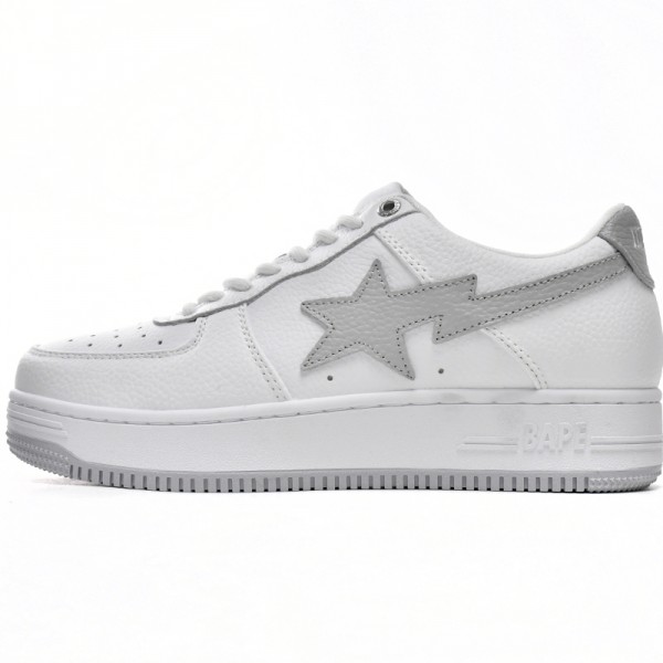 Bathing Ape Bape Sta Low White Grey Silvery Women Men Casual Shoes