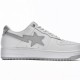 Bathing Ape Bape Sta Low White Grey Silvery Women Men Casual Shoes