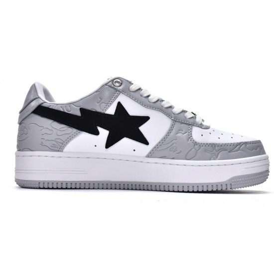 Bathing Ape Bape Sta Low White Grey Women Men Casual Shoes