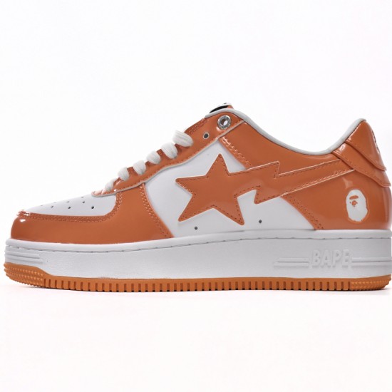 Bathing Ape Bape Sta Low White Orange Women Men Casual Shoes