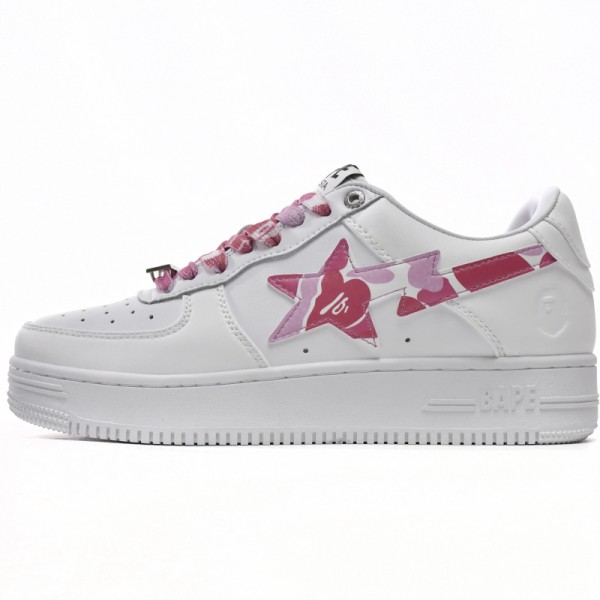 Bathing Ape Bape Sta Low White Red Camouflage Women Men Casual Shoes