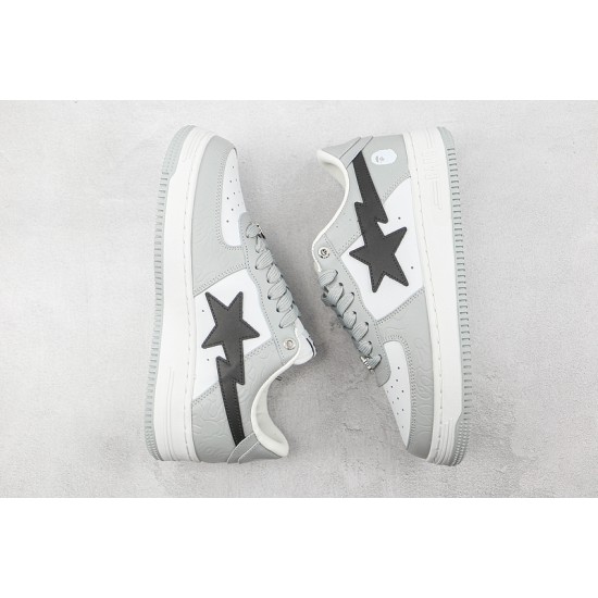 A Bathing Ape Bapesta Low Grey Black 1H70-191-002