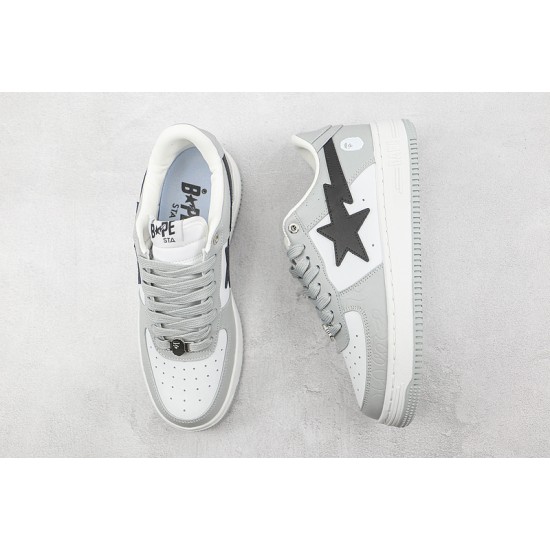 A Bathing Ape Bapesta Low Grey Black 1H70-191-002