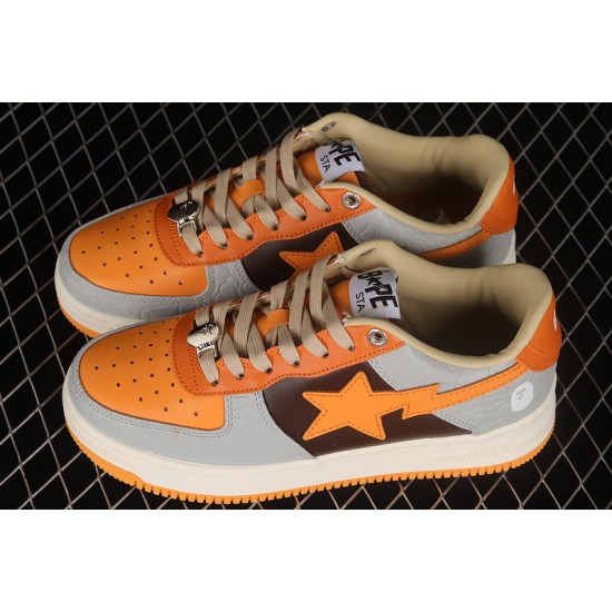 Bapesta LOW BROWNLIGHT GREYWHITE-ORANGE 1H70-191-002