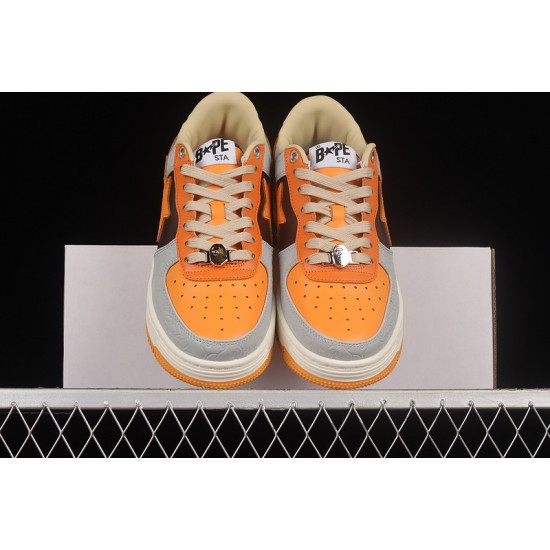 Bapesta LOW BROWNLIGHT GREYWHITE-ORANGE 1H70-191-002